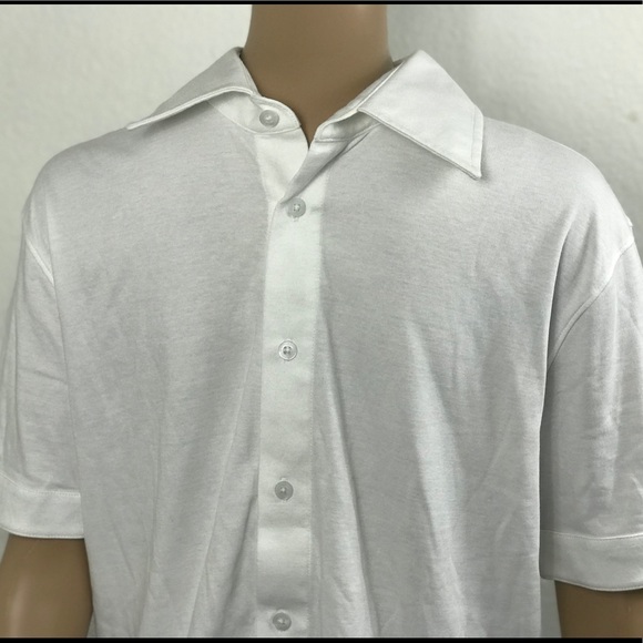 NWOT WHITE INTERLOCK KNIT SPORT SHIRT - Picture 1 of 8
